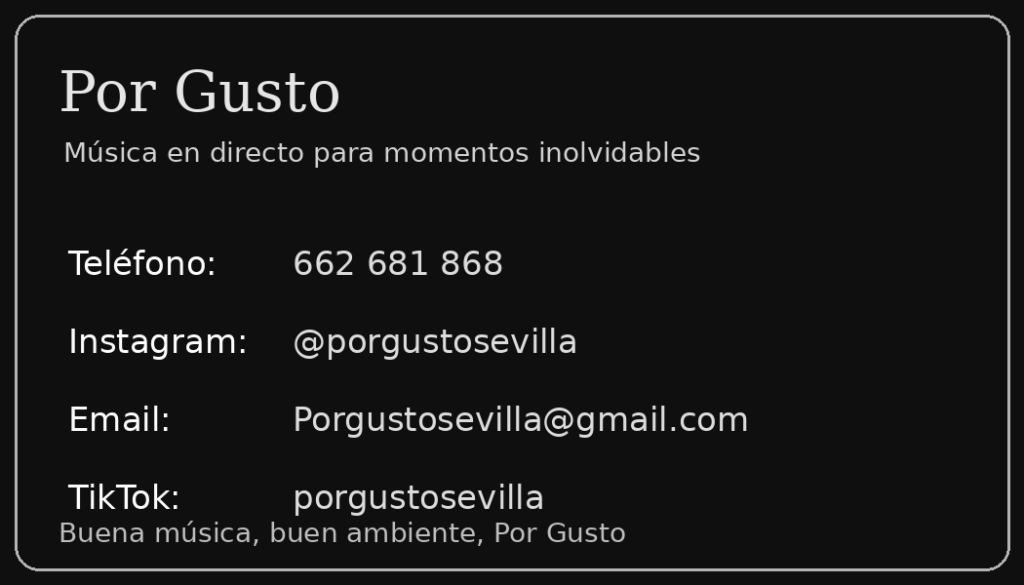 Tarjeta Por Gusto Sevilla