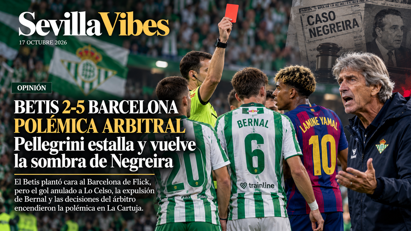 Betis 2-5 Barcelona: escándalo arbitral, Pellegrini estalla y vuelve la sombra de Negreira 1 138eef10 6d3a 4679 9602 9d19dec199da